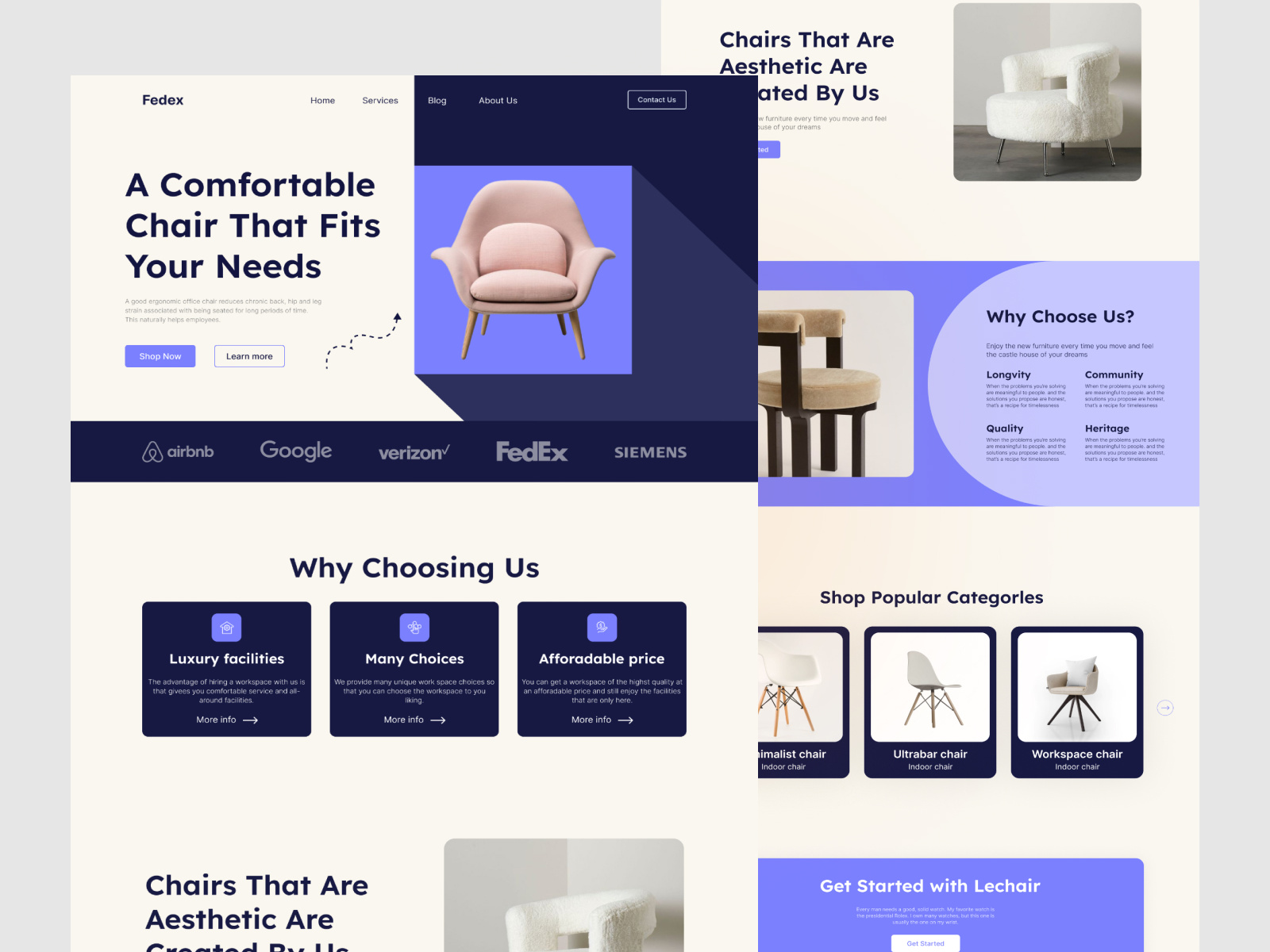 Furniture Landing Page Design by Jahid for Tophats on Dribbble