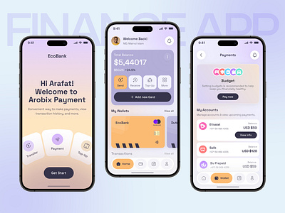 Finance App Mobile Ui Design app design bank banking defi digital bank digital banking finance finance app fintech ios minimal design mobile app mobile app design online banking online payment payment send money visual interface wallet wallet app