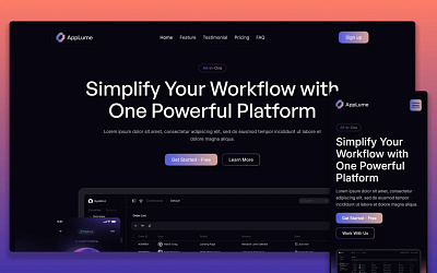 AppLume SaaS and Mobile App Website framer framer template mobile app website saas website web design webflow webflow template