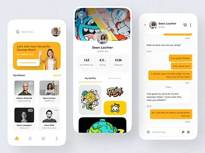 "Ngajar" Learning Courses - Mobile App - clean course freelancer indonesian learning mobile app school ui