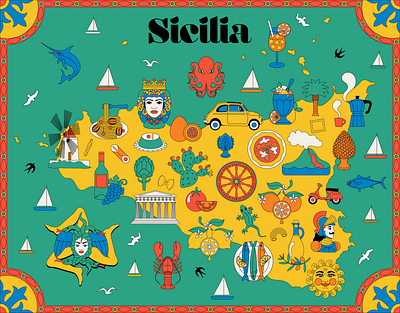 Sicilian Soul Vector Illustration Series, Italian Summer Vibes branding colorful illustration digital art graphic design hotel branding italia italian hotel italian illustration italian restaurant italy mediterranean mediterranean illuatration sicilia sicilian illustration sicily summer illustration summer vibes vector design vector illustration