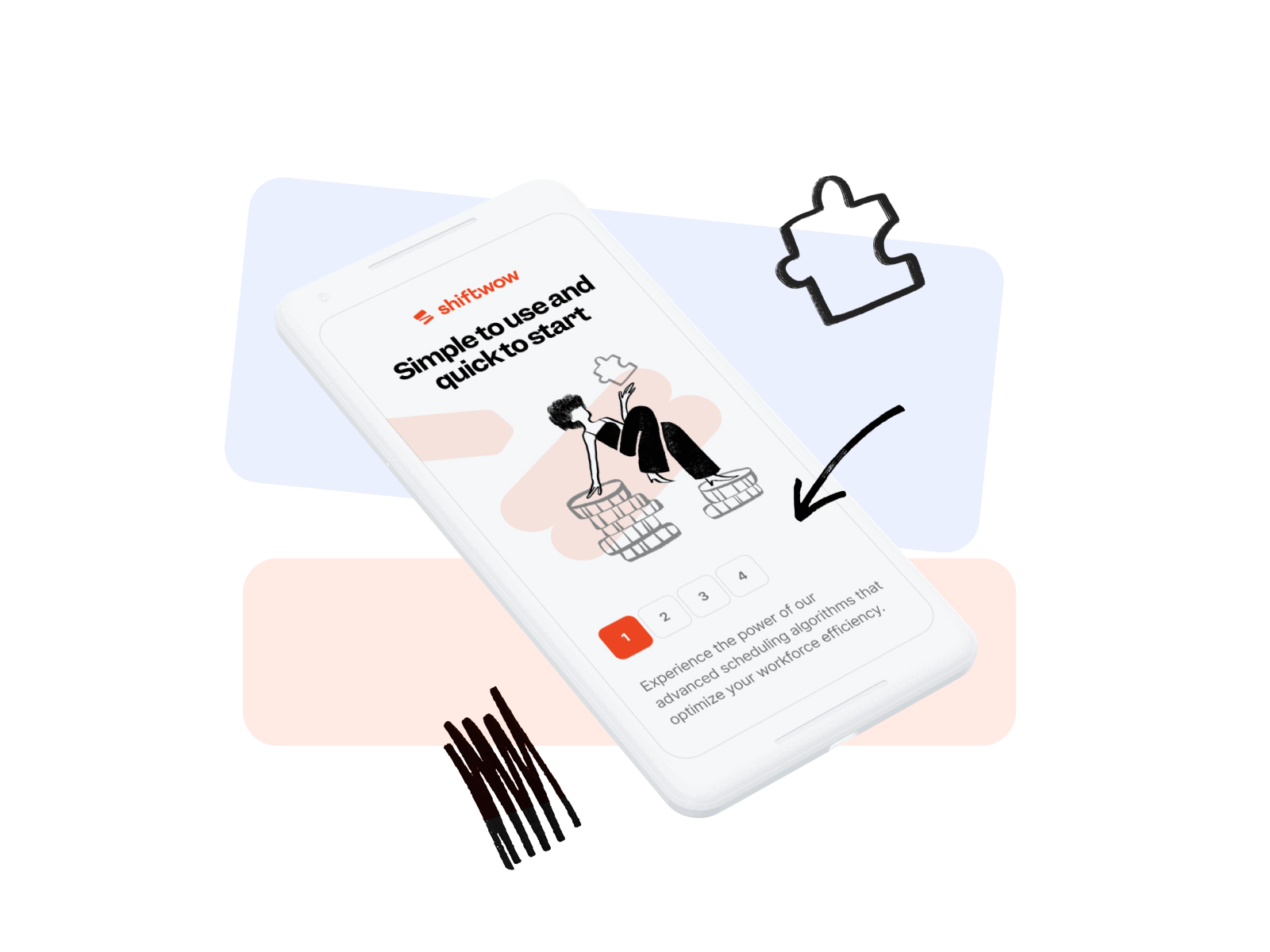 Shiftwow - Mobile apl app branding clean design graphic design mobile modern red s schedule shift typography ui ux visual