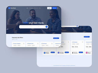 Worknest (Job listing Website) branding figma job job lisiting logo modern modernui ui uiux design ux visual website website design