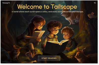 Tailscape: A Storybook Reading Website animated animation figma motion graphics photoshop prototyping reading website storybook ui design uiux web design website