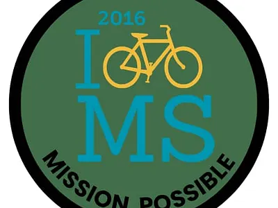 IMS Mission Possible Embroidery Patch - bicycle theme concept bicycle logo branding concept charity ride circular badge clothing brand custom badge embroidery design graphic design ims design mission possible patch design vector logo