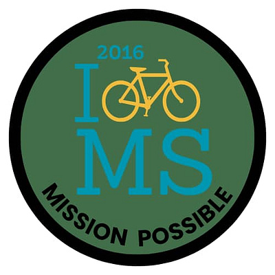 IMS Mission Possible Embroidery Patch - bicycle theme concept bicycle logo branding concept charity ride circular badge clothing brand custom badge embroidery design graphic design ims design mission possible patch design vector logo