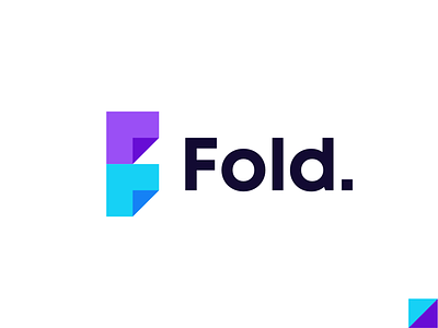 Fold, digital document management logo design: folded F letter digital document f fold folded letter management mark monogram notes paper postit sollutions storage