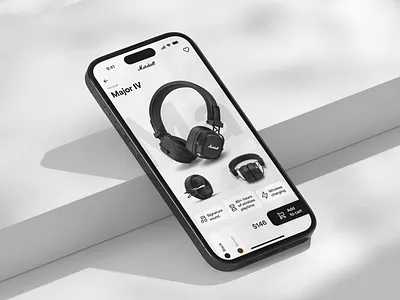 Concept Marshall Headphones Store — Mobile UI 3d animation ecommerce ecommerce design headphones marshall marshall headphones mobile design mobile ui online store scroll store store design ui ui design