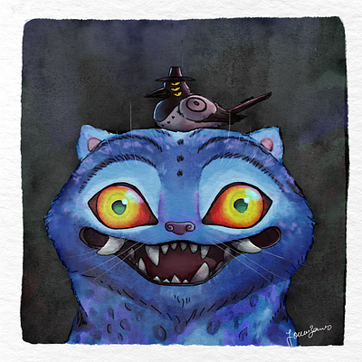 Derpy Cat and Sussie KPop Demon Hunters digital art digital illustration digital watercolor fan art illustration kpop demon hunters