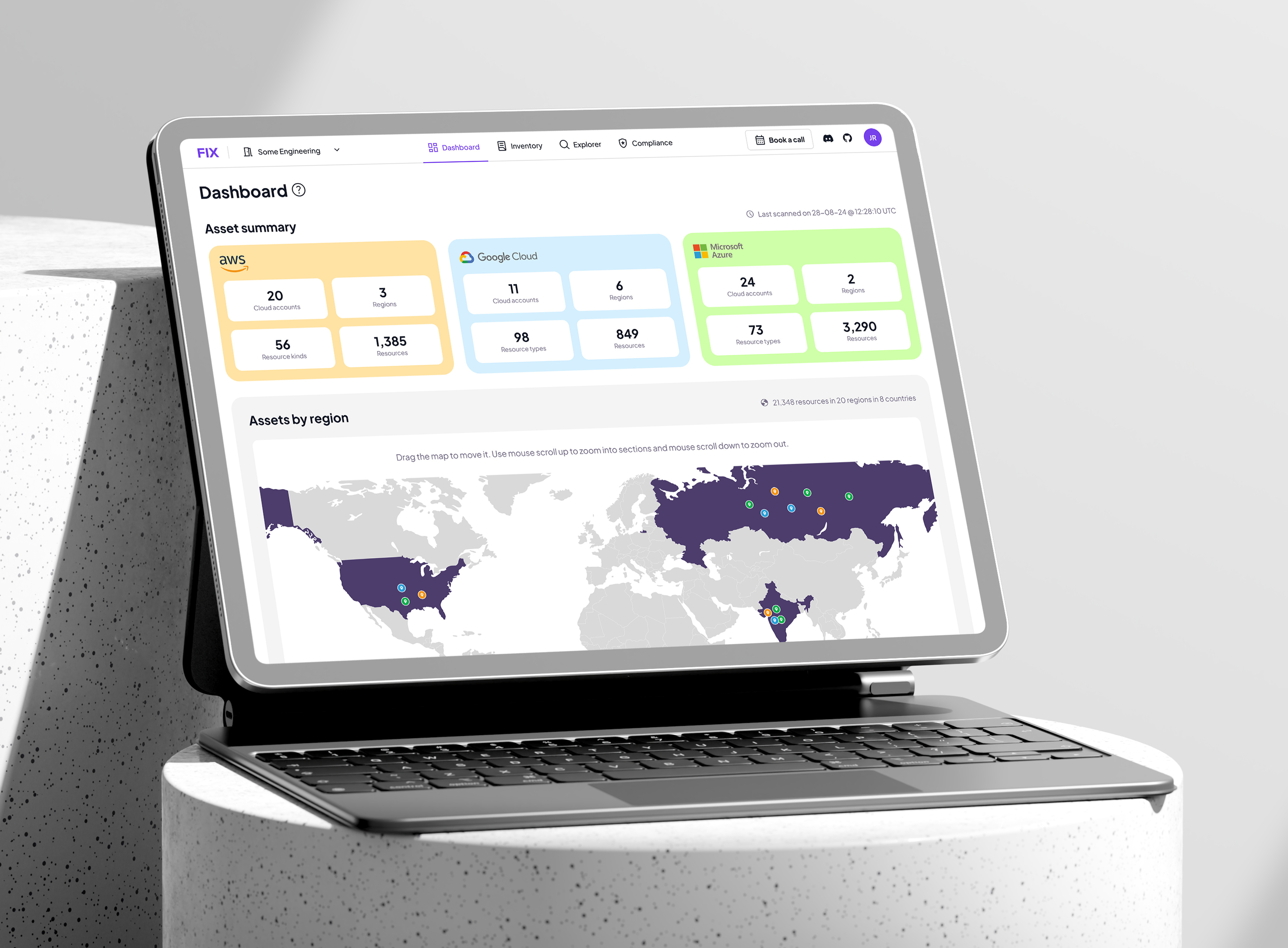 Dashboard for a cloud security product ☁️ FIX b2b b2c backend branding cloud d2c dashboard figma graphic design inventory map minimal product design prototyping saas security system design uiux visual design
