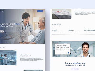 CareSync (Medtech Landing page) branding figma figma design medical medtech minimal modern modernui ui uiux design ux visual