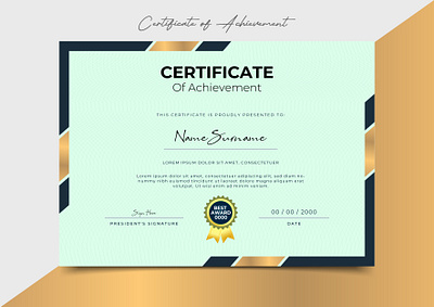 Elegant Corporate Certificate Layout design portfolio