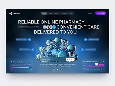 Landing Page for HealthCare design interface landing landing page for healthcare platform product startup ui uiux ux web website