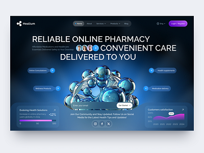 Landing Page for HealthCare design interface landing landing page for healthcare platform product startup ui uiux ux web website