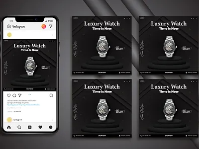 WRIST WATCH SOCIAL MEDIA POST DESIGN abstract ads banner ads branding business card flyer graphic design image label design luxury design marketing modern post design print design social media post social media post design watch watch design watch social media watch social media post