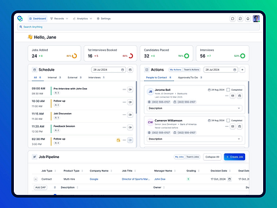 Imagine – AI-Powered Recruitment CRM executive hiring interface design