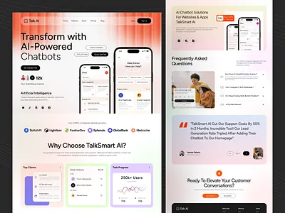 AI-Powered Chatbot SaaS Landing Page aichatbot aidashboard aiplatform aiuxui aiwebsitedesign chatbotsolutions chatbotui customersupportai figmadesign gradientui modernlandingpage productlandingpage saaslandingpage saasplatform saaswebsite startuplandingpage techstartupui uxuidesign webappui webdesign