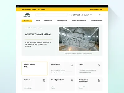 Metal rolling company website article webpage blog corporate manufacture metal services webpages ui web