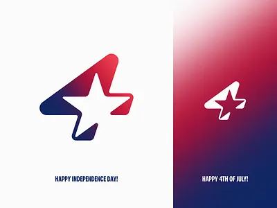 4th of July Logo 4 america blockchain branding gradient icon identity independence july lepisov lettering logo negative number politics space sport star usa web3
