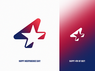 4th of July Logo 4 america blockchain branding gradient icon identity independence july lepisov lettering logo negative number politics space sport star usa web3