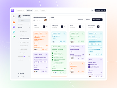 Task & Project Management Dashboard admin panel chart crm dashboard design data filter list management minimal design planning project project analytics project management saas table task management task tracking ui ux web design website