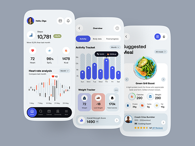 Healthcare app design app design biotech clinic health health tracking healthcare healthtech hospital medical care medical tracking app medicine mobile app online medicine