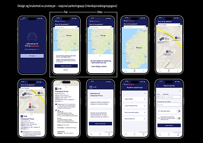 Prototype nasjonal parkeringsapp ui ux