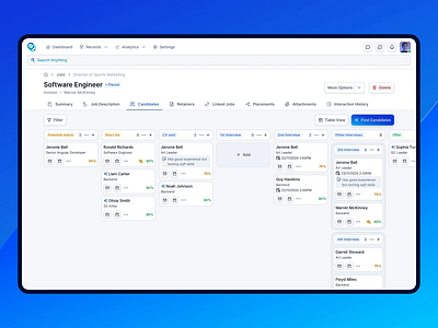 Imagine – AI-Powered Recruitment CRM executive hiring interface design