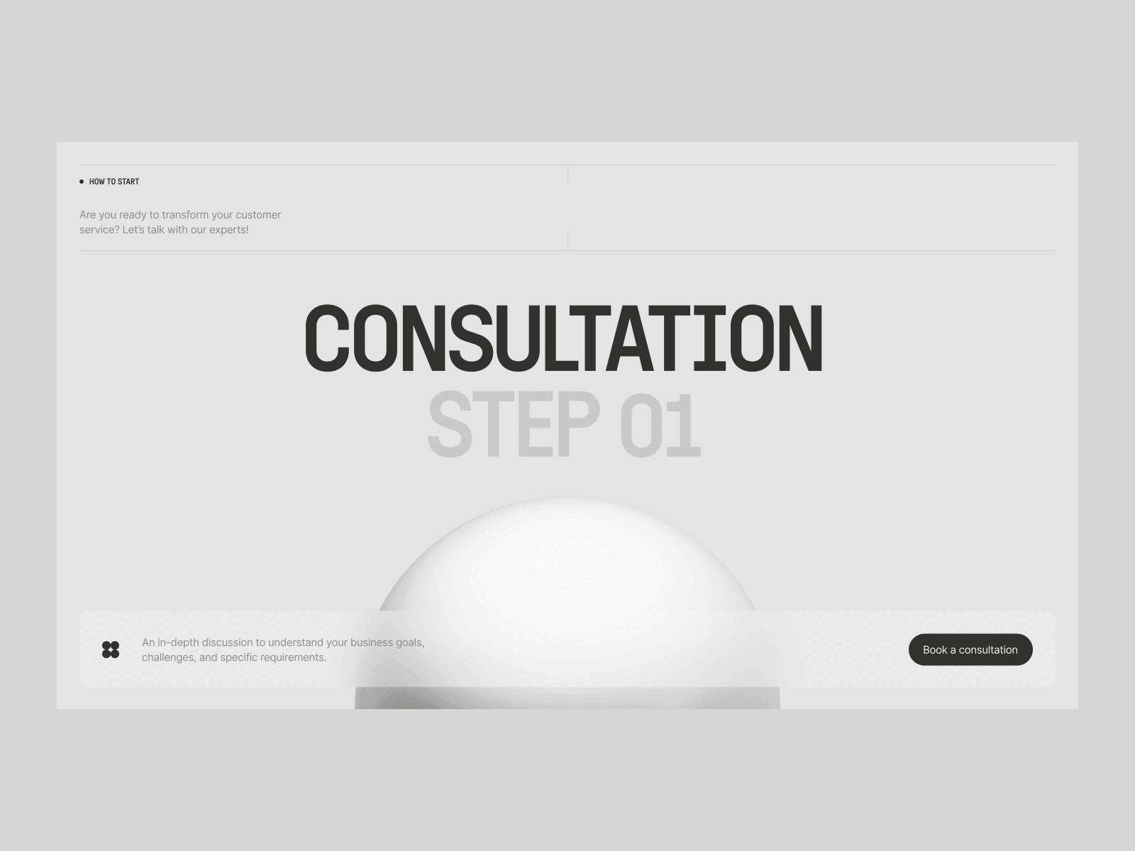 Medusmo ball black branding clean contact cx design gray illustration landing modal modern typography ui ux web web design website white