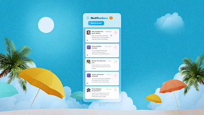 Modern Notification Panel – UI Test colorful