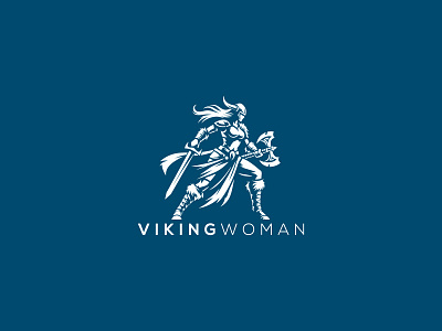 Viking Woman Logo brand branding fighter logo logo logo design valkyira valkyrie valkyrie logo viking viking logo viking woman logo vikings warrior warriors logo woman woman logo woman warrior woman warrior logo