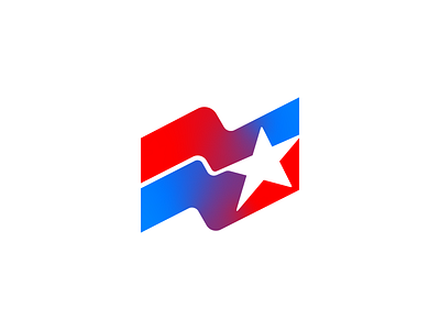 Happy Independence Day USA america bold branding eagle flag flow fly for sale unused buy free freedom gradient logo mihai dolganiuc design modern negative space red blue star stripe united states wave