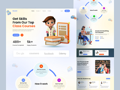 e-learning landing page design course design education landingpage latest learn learning new online onlinecourse popular student students tamplate teacher trend trending uidesign uxddesign website