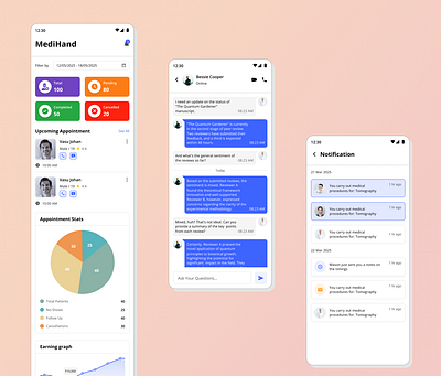 Doctor Dashboard Mobile App Design branding charts chat chat gpt consultant daily ui doctor app dribble freelance google design insights microsoft motion graphics mui design open ai patients trending ui concept ui design ui ux