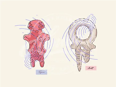 Figurina & Amulet abstract amulet art branding broken design figurine graphic design icon icon set illustration logo old sculpture statue stone vector vintage