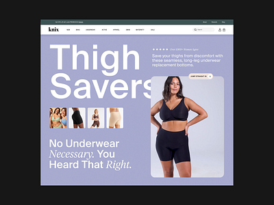 Knix | Landing Page Direction #3 header design hero landing page shopify web design website