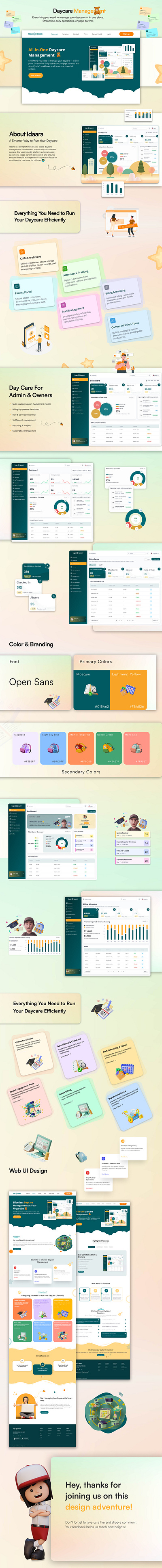 Idaara Daycare (CaseStudy) 3d animation branding design figma graphic design logo mockup motion graphics prototyping ui