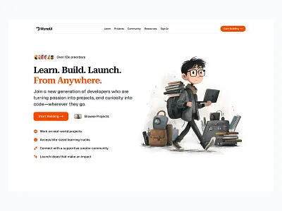 Builder Landing 💻 design header hero landing landing page minimal saas ui web design