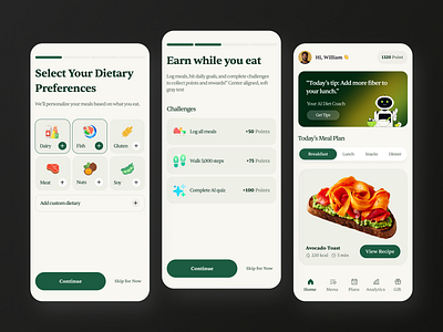 AI Diet App Design ai ai diet app design calories calories tracker diet app diet planning app fitness food app food plan mobile mobile app nutrition proteins tracking diet ui uiux user interface weight loos widget