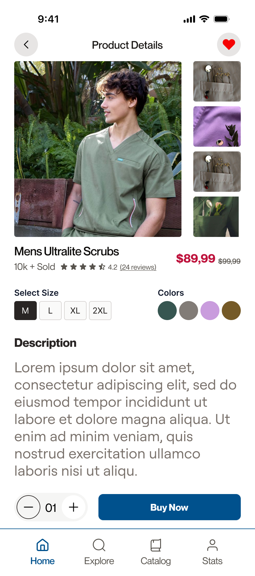 Scrub Up in Style – Product Detail Screen for BurBox branding design e commerce figma graphic design logo mobile app product design ui user experience ux visual design