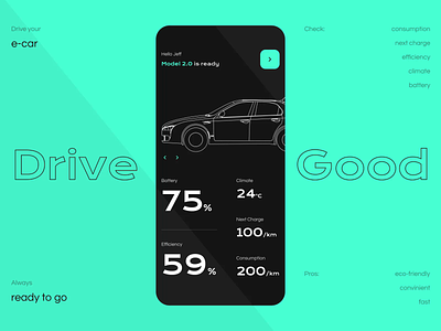 Electric Car Mobile IOS App android animation app app interaction charge control dashboard design design ui electric car interaction ios mobile mobile app mobile ui motion product traffic ui ux