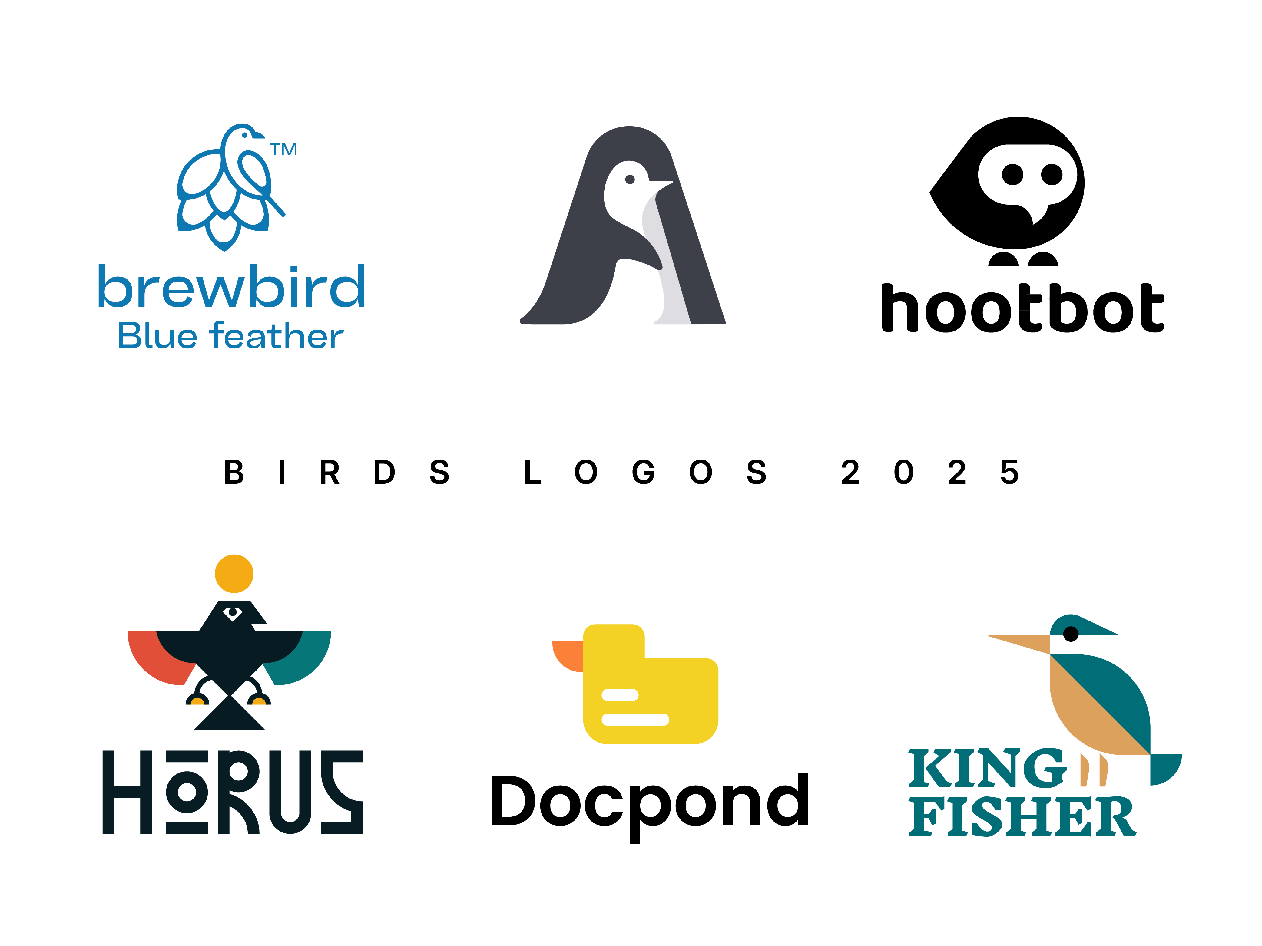 birds 2025 bird bird logo duck eagle falcon king fisher logo design modern negative space owl peageon penguin tech