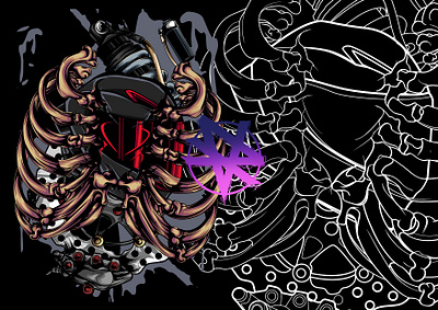 AGVRIBS AND SPAREPART agv creative illustration design detailed digital illustration graphic artist graphic design helmet hoodie illustration illustrator merch motorcycle part ribs skull tshirt unique vector