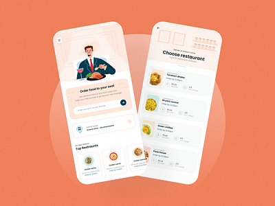 eCatering Food Delivery on Train app design appinterferance food delivery foodtech graphic design illustration minimal train ui uidesign uiux ux
