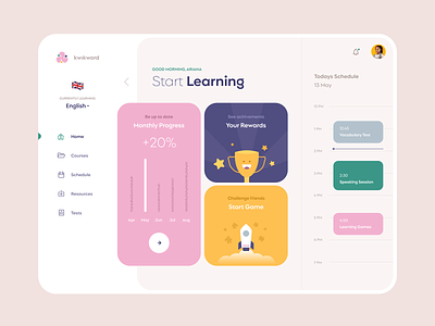 Kids eLearning Dashboard dashboard dashboard ui web web app