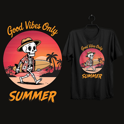 Summer vibes t shirt design design good vibes good vibes only good vibes t shrit graphic design illustration sea beach skull arts summer summer beach summer fun summer love summer t shirt summer time summer vibes t shirt t shirt design t shirts