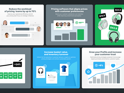 Marketing Website — AI Pricing Platform Features branding design featurehighlights landing landing page marketingdesign pricingplatform saas ui uiillustration visualdesign web website websitesection