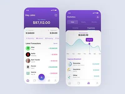 Budget Tracker Mobile App budget tracker budgeting app design expense tracker expenses tracker finance finance app light ui mobile app mobile dashboard mobile design personal finance ui ux design