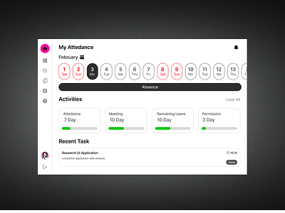 Attendance Dashboard UI – Desktop Version dashboard figma ui ui app ui design web