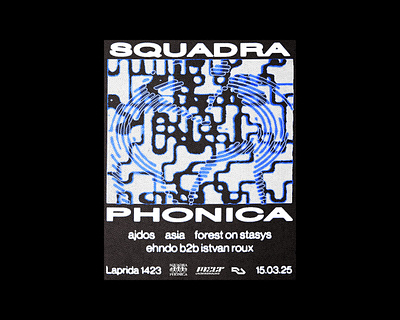 Squadra Phonica 001 Flyer + Visual Identity / Communication artwork cover design design electronic music flyer flyer design graphic design poster poster design rave rave flyer visual art visual identity